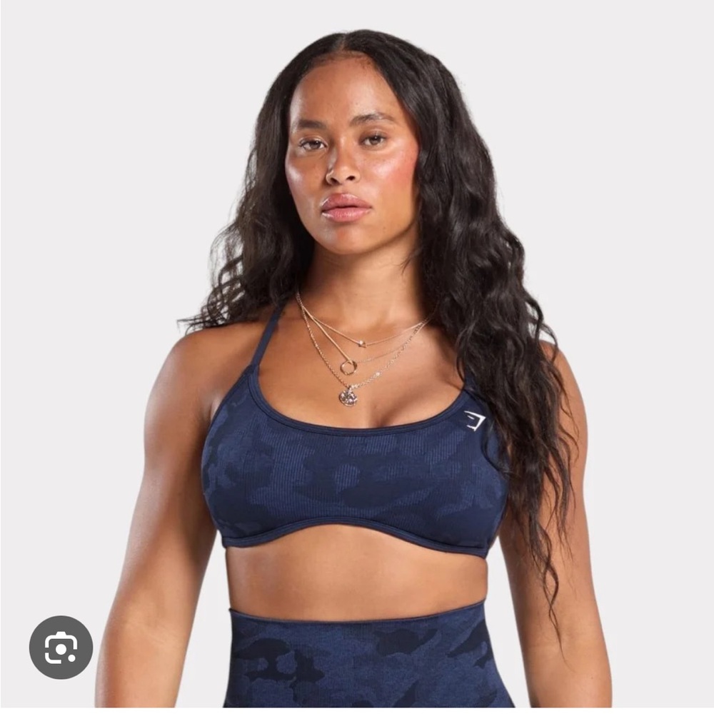 Gymshark Adapt Camo Sports Bra - Navy